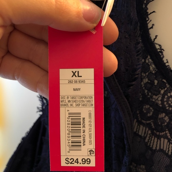 Navy Blue Lace Dress - Picture 3 of 3